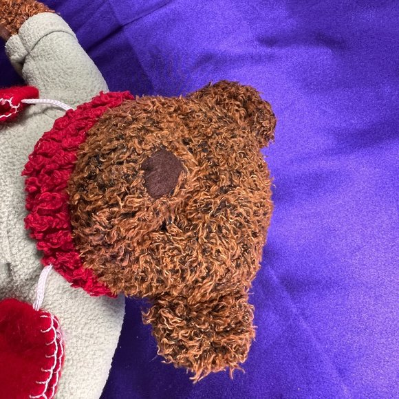 📌Hallmark Cold Weather Ready Plush Teddy w/ Mittens Red Scarf - Gloves- Sweater - Picture 10 of 15